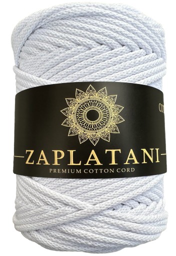 Splietaná bavlnená šnúra pre Macrame Optical White 5mm 100m