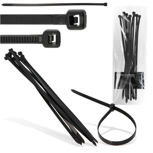 10x sťahovacie pásky Káblové pásky Zipsy 7,6 x 300 mm Silné UV sťahovacie pásky