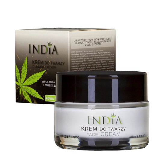 Krém na tvár India Cosmetics s konopným olejom