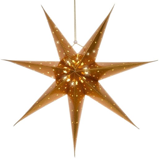 VIANOČNÁ hviezda svietiaca závesná ZLATÁ dekoračná lampa 60 cm