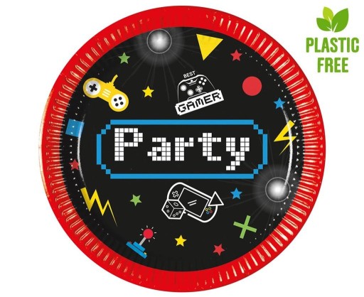 Gaming Party papierové taniere 20 cm 8 ks.