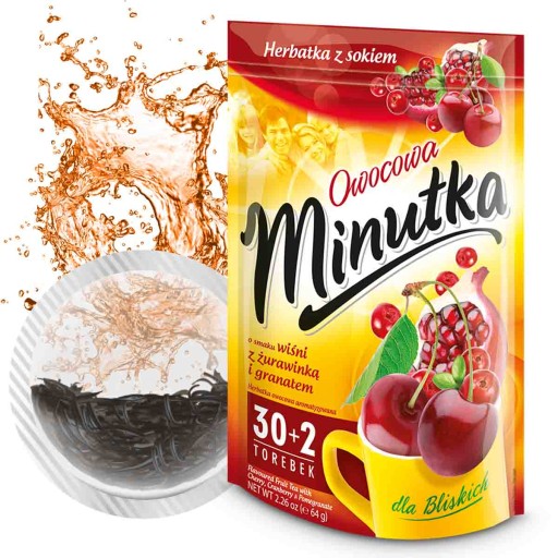 Express Ovocný čaj so šťavou Čerešňa Brusnica Granátové jablko 32 T. Minutka