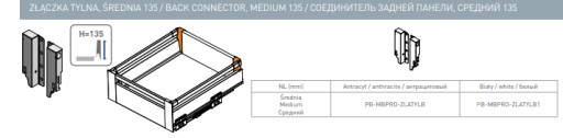 MONTÁŽ ZADNÝ KONEKTOR GTV MODERN BOX PRO MEDIUM H135 WHITE