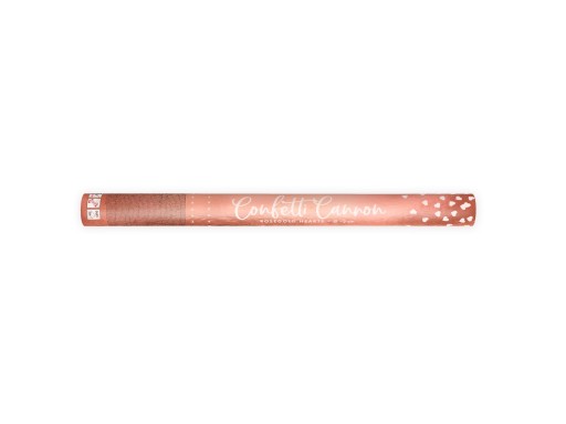 SHOOTING TUBE konfety HEARTS rose gold rose gold 60 cm na svadobnú hostinu