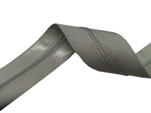 Páska na zips, sivý zips, 3mm, s lepidlom, 2mb