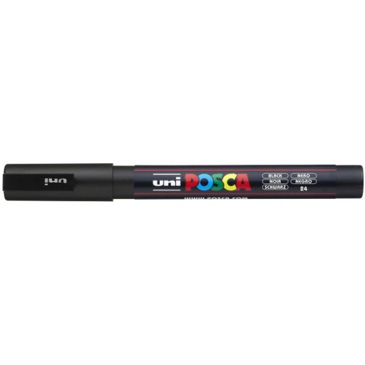 POSCA ZNAČKOVAČ PC-3M UNI S PLAGÁTOVOU FARBOU, ČIERNA