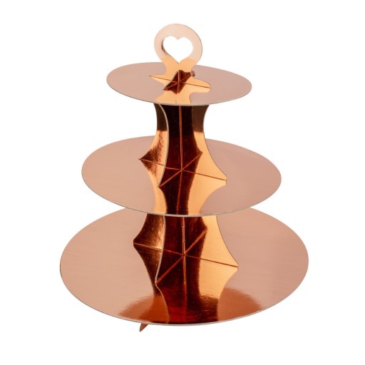 Papierový stojan na tortu, košíčky, narodeniny ROSE GOLD