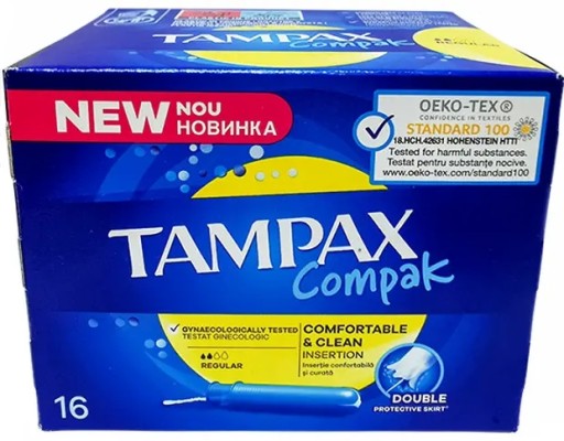TAMPAX Compak x16 REGULAR zavádzacie DOUBLE tampóny