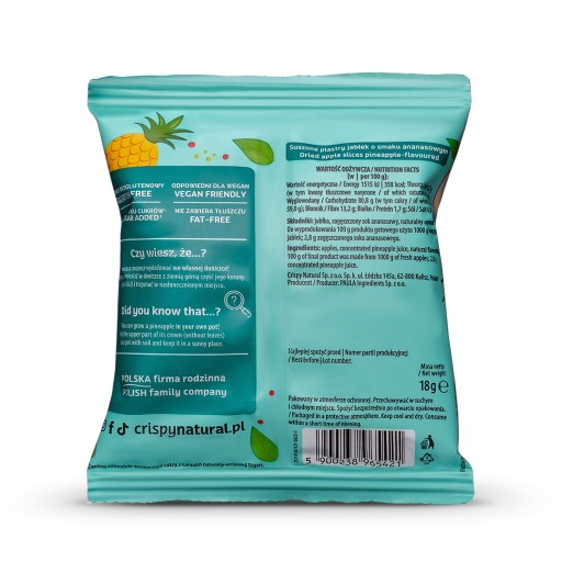 Jablko s ananásovou šťavou CRISPY NATURAL 18g