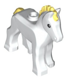 LEGO 82445pb02 HORSE ŽREBNÝ PONY biely NOVINKA (4g)