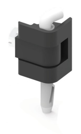 Čierny lakovaný rohový pánt, zahnutý čap 1,0-1,2 mm