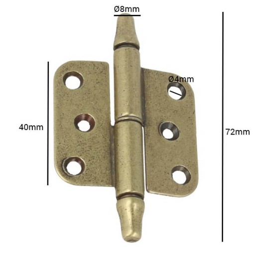 RETRO hnedý pletený nábytkový pánt 8x72mm PRAVÝ