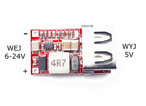 Znižovací menič 6-24V, výstup 5V USB 3A