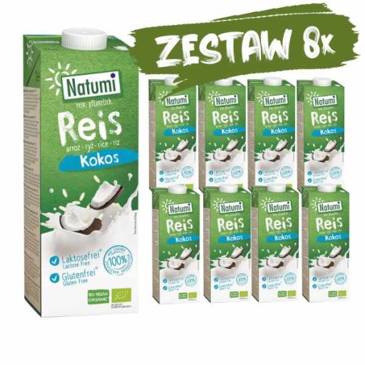RYŽOVÝ A KOKOSOVÝ NÁPOJ BEZ PRIDANÝCH CUKROV, BEZ LEPKU