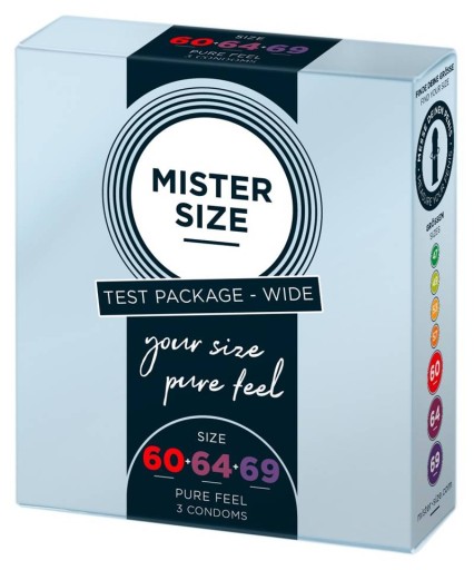 3 veľkosti kondómov Mister Size - 60, 64, 69