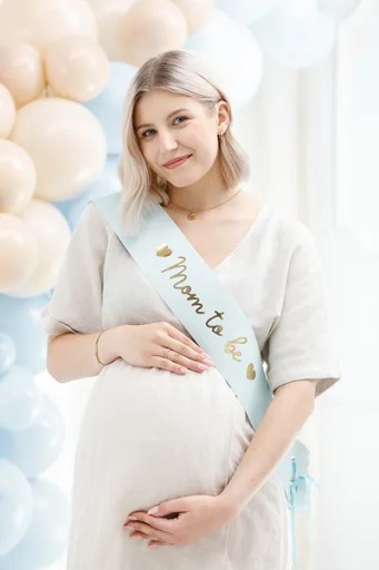 Šípka Mom to be baby shower - modrá, 75 cm
