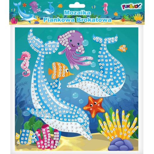 Trblietavá penová mozaika Dolphins Fun&Joy