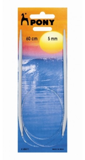 Pletacie ihlice PONY na vlasci 5 mm, dĺžka - 60 cm