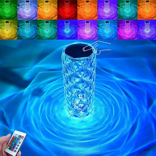 LED DOTYKOVÁ LAMPA, FAREBNÁ RGB KRYŠTÁLOVÁ LAMPA + DIAĽKOVÉ OVLÁDANIE