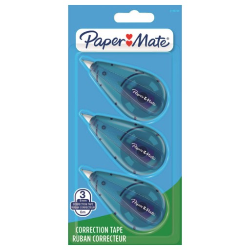 KOREKČNÁ PÁSKA PAPIER MATE 3 BLISTROVÉ KUSY