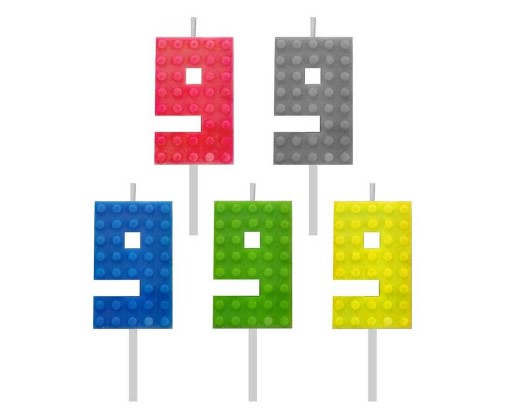 Narodeninové sviečkové lego bloky s číslami 123456789