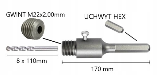 ADAPTÉR ŠESTIHRANNÁ RÚČKA 170mm NA ČIPKU DIEROV