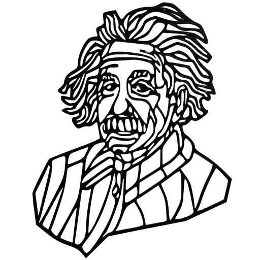 3D basreliéfny obraz na Einsteinovej stene