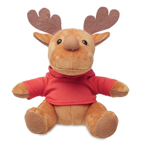 MASKOT MEDVEĎOV VIANOČNÝ SOB V TRIČKE 15,5 cm Červené tričko