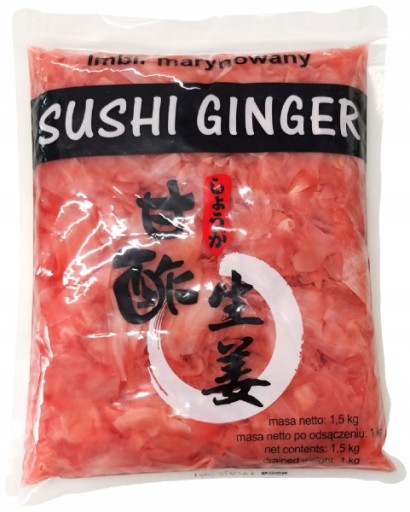 Ázijské kuchynské nakladané zázvorovo ružové sushi 1,5 kg