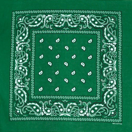 Bandana bandana bandana zelená paisley šatka