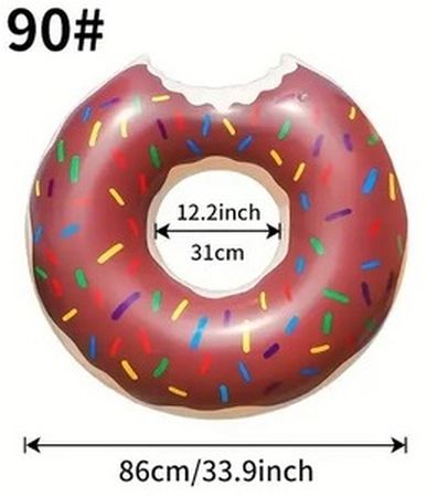 Nafukovací vodný kruh Donut Bagel Nafukovací matrac Donut 90 cm.