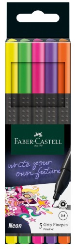 Grip 2010 Faber Castell jemné linky, neónové, 5 farieb