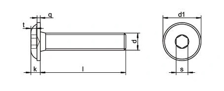 M4X16 NEREZOVÁ SKRUTKA NEREZ 7380F - 50 ks.
