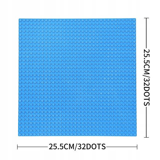 Veľký STAVEBNÝ PLÁŠŤ na 32x32 kociek, kreatívny modrý základ
