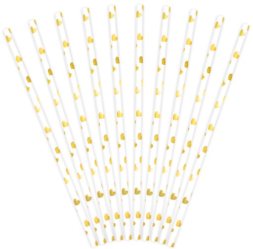 PAPIEROVÉ SLAME ZLATÉ SRDCE - 10 KS - 3001