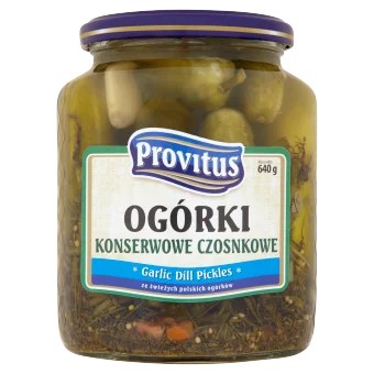 Provitus Cesnakové nakladané uhorky, 640g