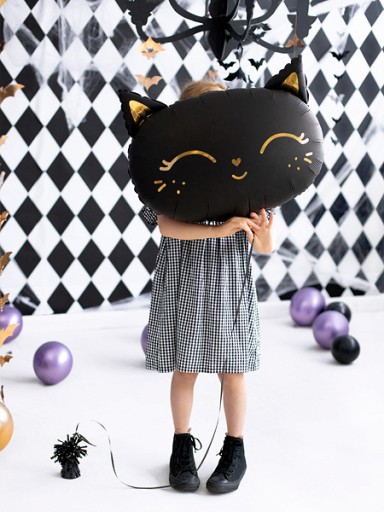 Roztomilý fóliový balón pre mačky, čierny, 48 cm