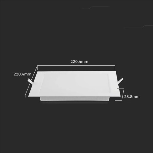 V-TAC LED panelové vstavané prémiové stropné svietidlo 18W štvorcové 220x220 VT-61018 4