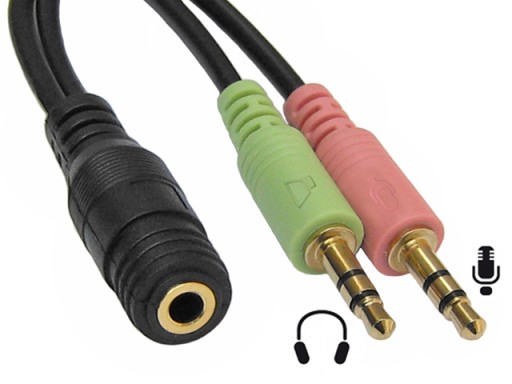 Adaptér CTIA JACK 3,5/4P/zásuvka-2xJACK 3,5/3P/LogiLink zástrčka 0,1m