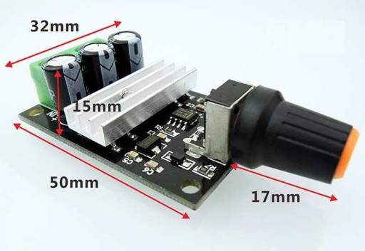 REGULÁTOR RÝCHLOSTI PWM LED DC MOTOR 6-28V 3A 24H