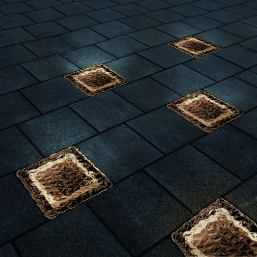 Solárna lampa, sklenená kocka ľadu 7x7, do záhrady