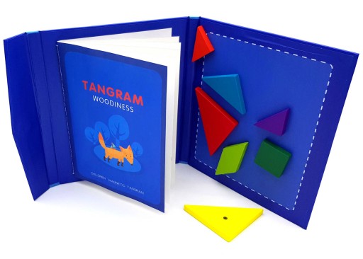 Tangram Magnetická drevená logická logická hra