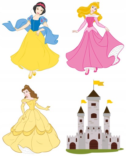 NÁLEPKY NA BIELEJ FÓLII NA NÁSTENNÝ NÁBYTOK ROZPRÁVKA PRINCEZNÁ PRINCEZNA
