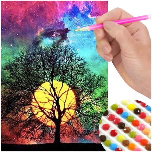 Diamantový vyšívací STROM Diamond Mosaic SET 5D diamantový rezací papier