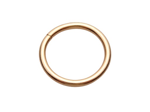 Koženkový prsteň na opasok 25 / 3 mm zlato 1 ks