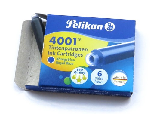 PELIKAN krátke modré perá, 6 kusov