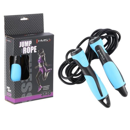 Švihadlo RUBBER ROPE, odolné, s ložiskami v rukovätiach, POHODLNÉ, 275 cm HMS