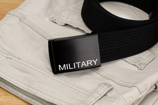 Vojenský opasok MILITARY čierna pracka 155CM