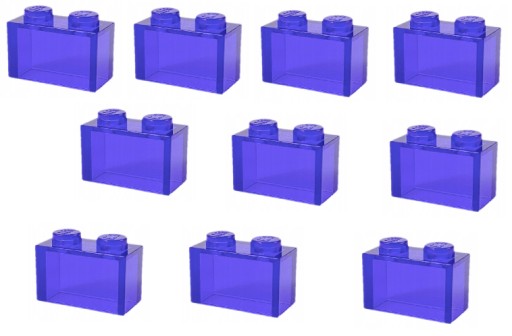 LEGO Brick 1x2 trans fialová 3004 3065 -10 ks