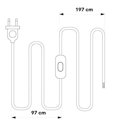 Káblový kábel s PVC zástrčkou, 3 m, priehľadný